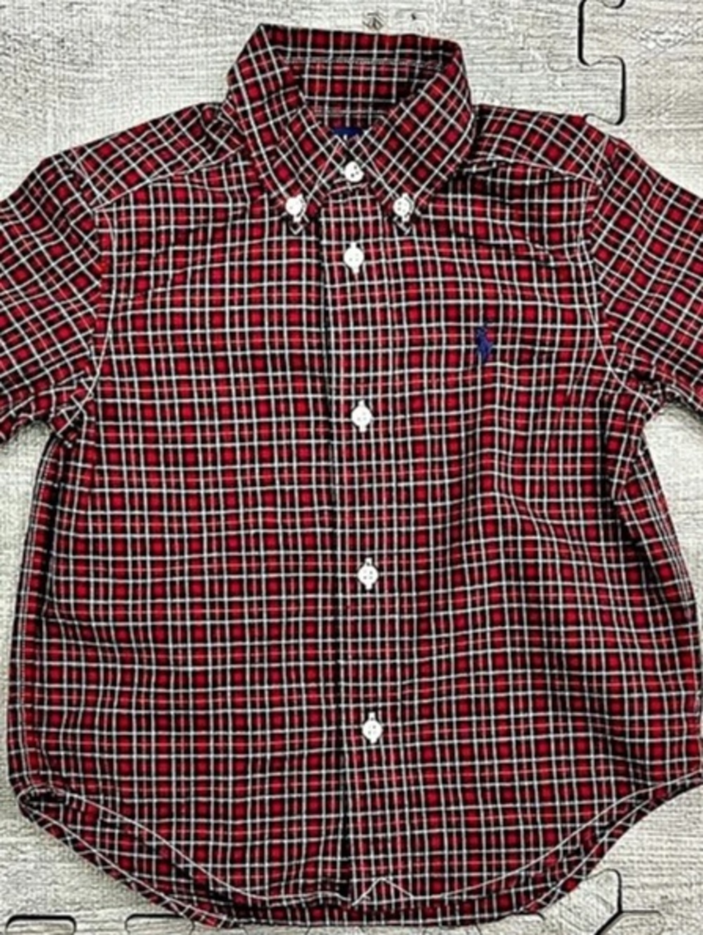 Polo Ralph Lauren Boys 2T Red Plaid Stretch Button-Down Shirt Long Sleeve